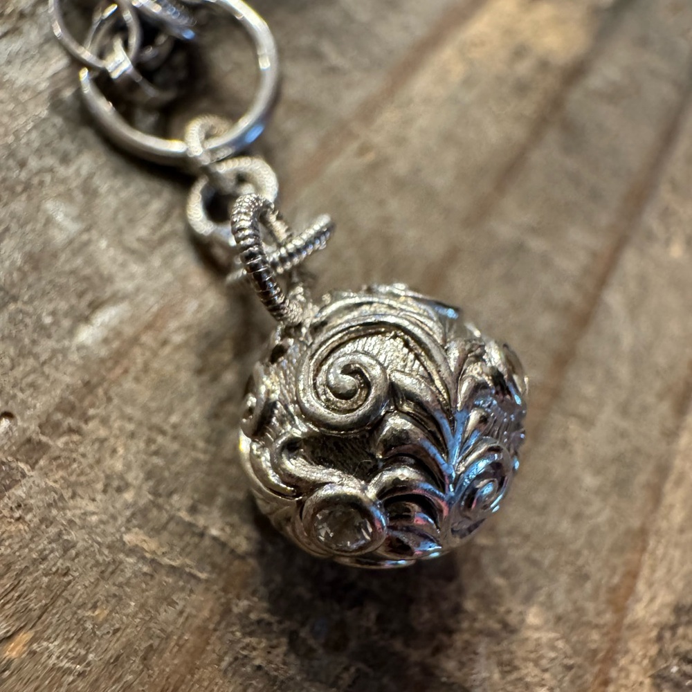 Monica Rich Kosann Sterling Silver Tassle Toggle Charm Sapphire Necklace - Picture 4 of 5
